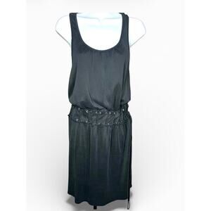 Willow & Clay Black Sleeveless Dress Lace Up Waist Grommet Detail Size M NWOT